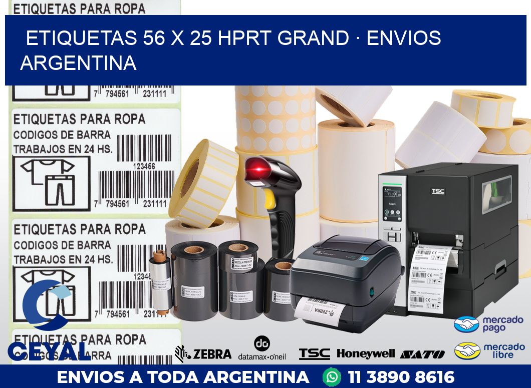 ETIQUETAS 56 x 25 HPRT GRAND · ENVIOS ARGENTINA