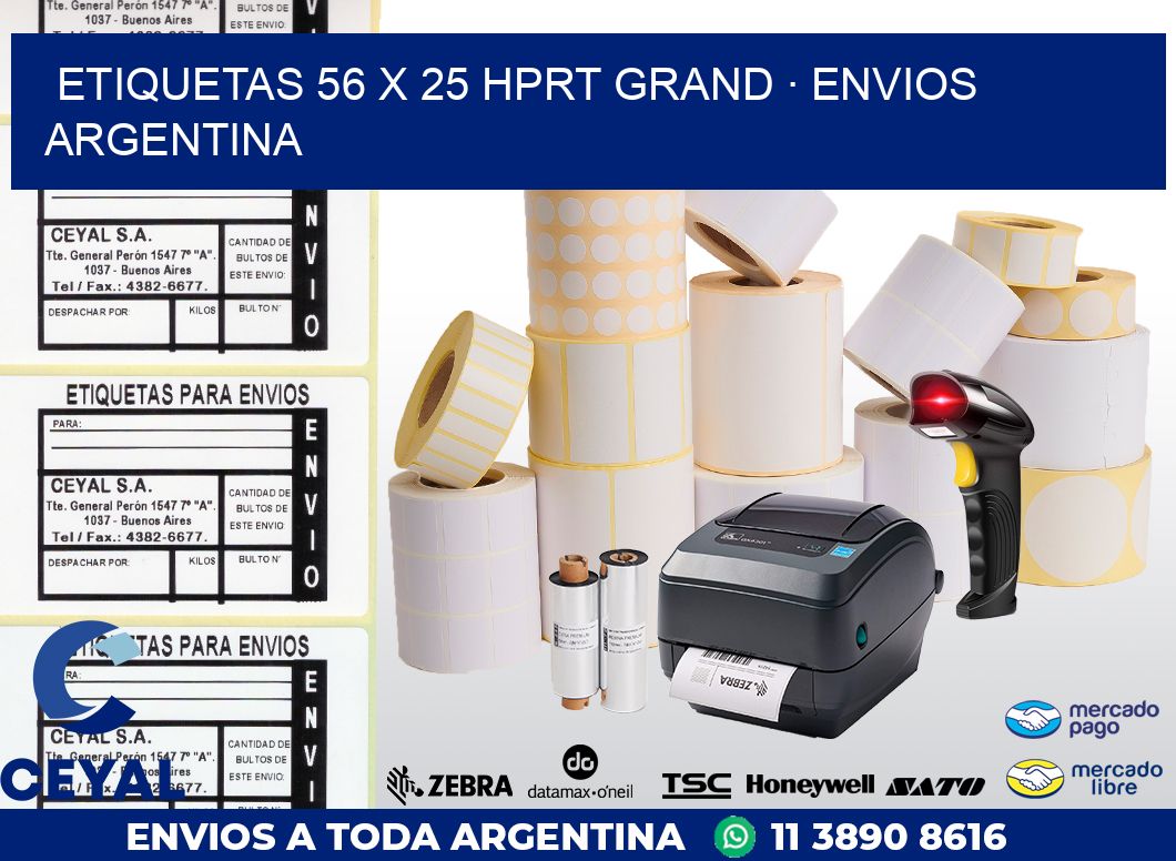 ETIQUETAS 56 x 25 HPRT GRAND · ENVIOS ARGENTINA
