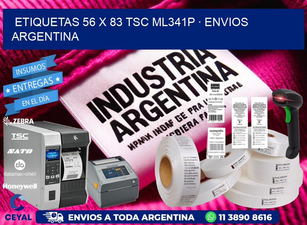 ETIQUETAS 56 x 83 TSC ML341P · ENVIOS ARGENTINA