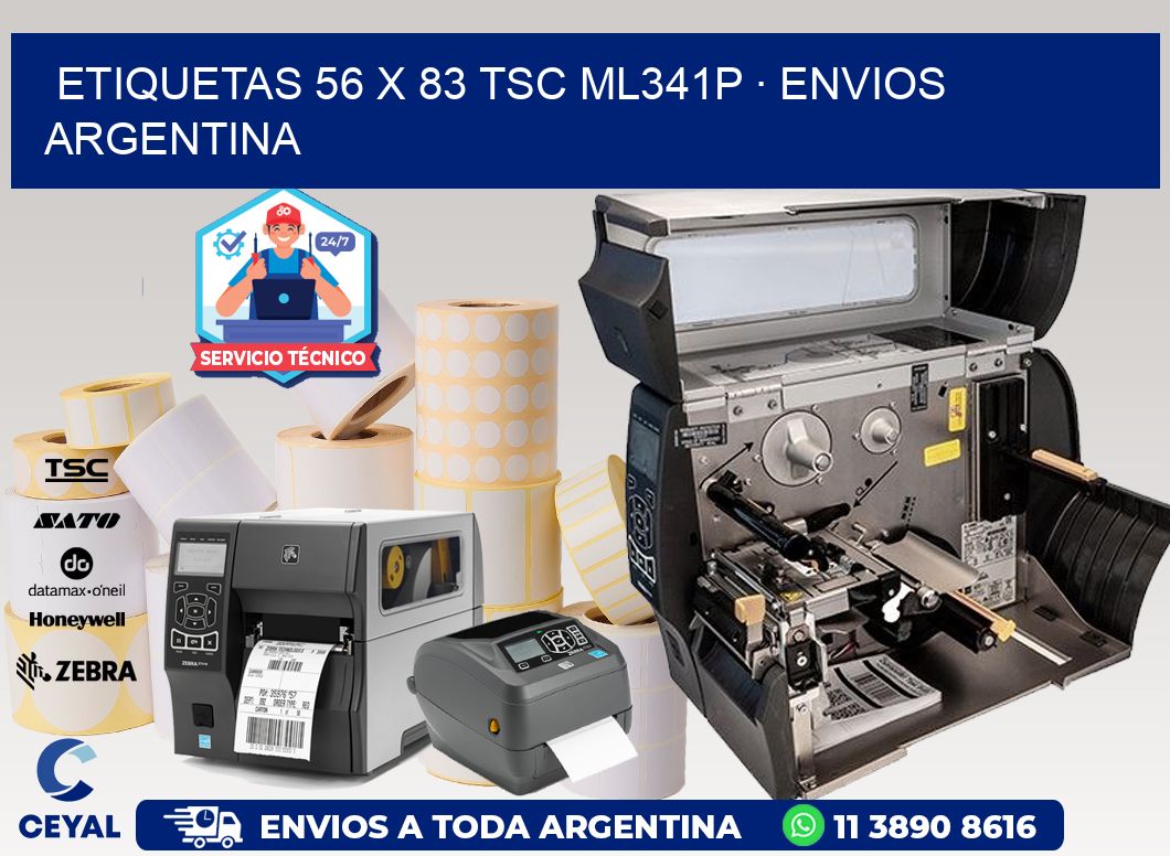 ETIQUETAS 56 x 83 TSC ML341P · ENVIOS ARGENTINA
