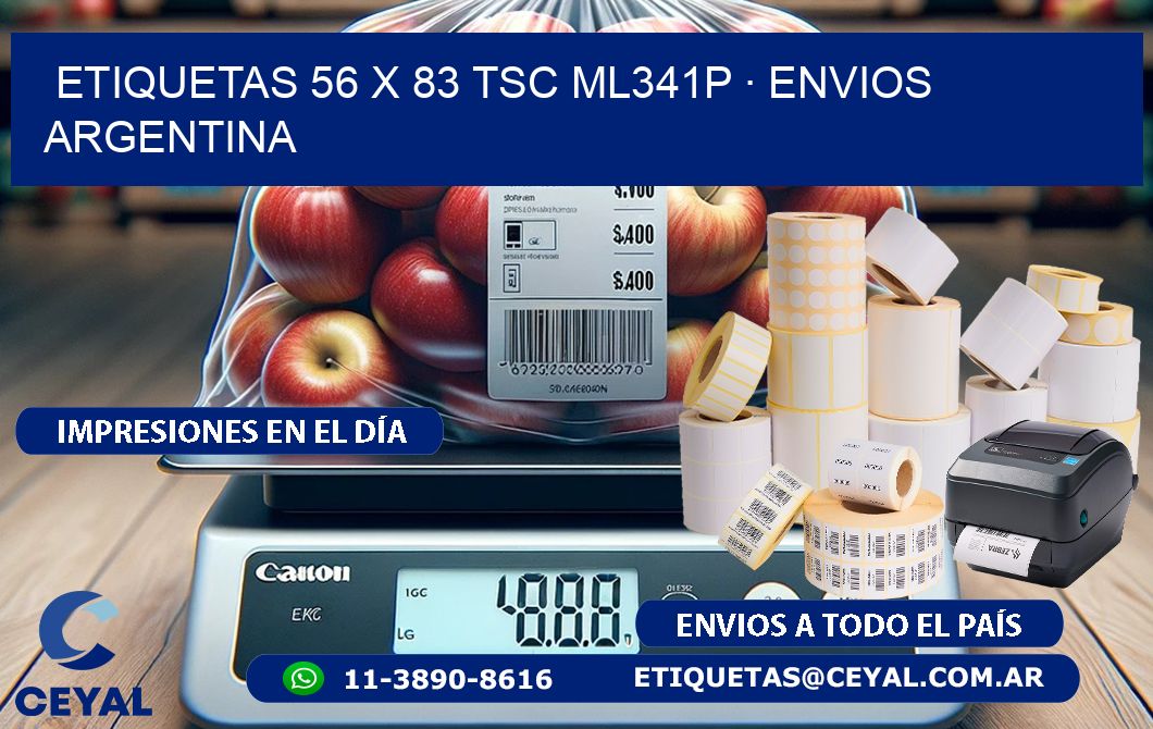 ETIQUETAS 56 x 83 TSC ML341P · ENVIOS ARGENTINA