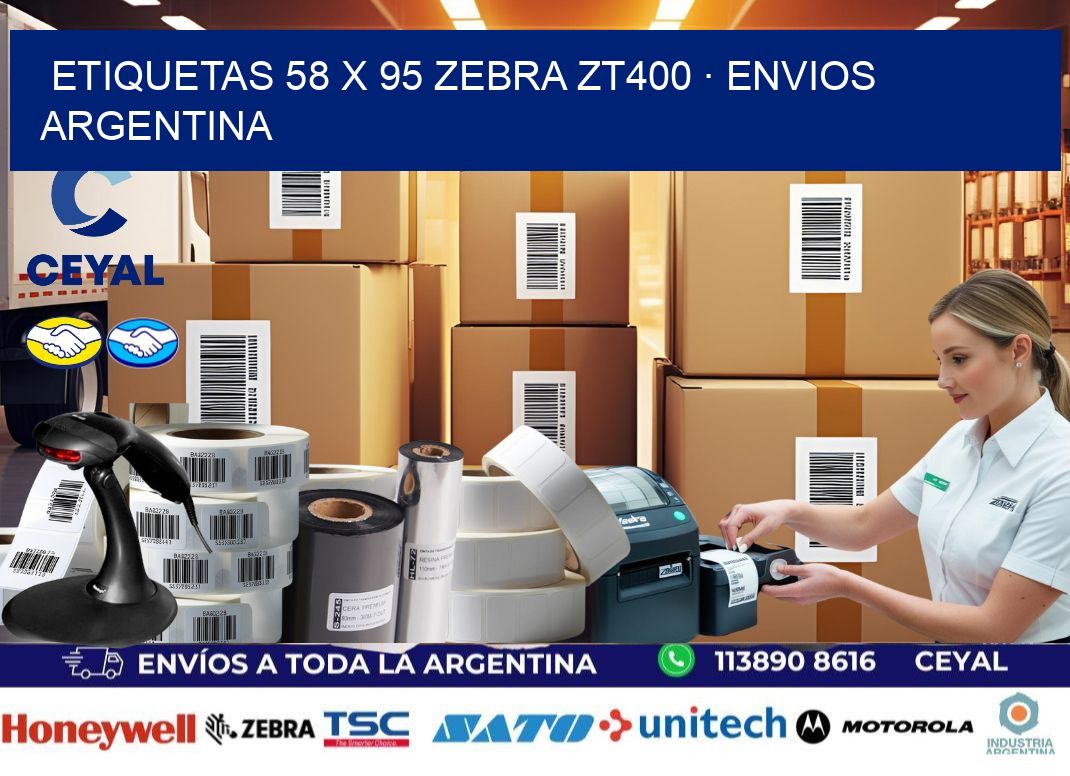 ETIQUETAS 58 x 95 ZEBRA ZT400 · ENVIOS ARGENTINA