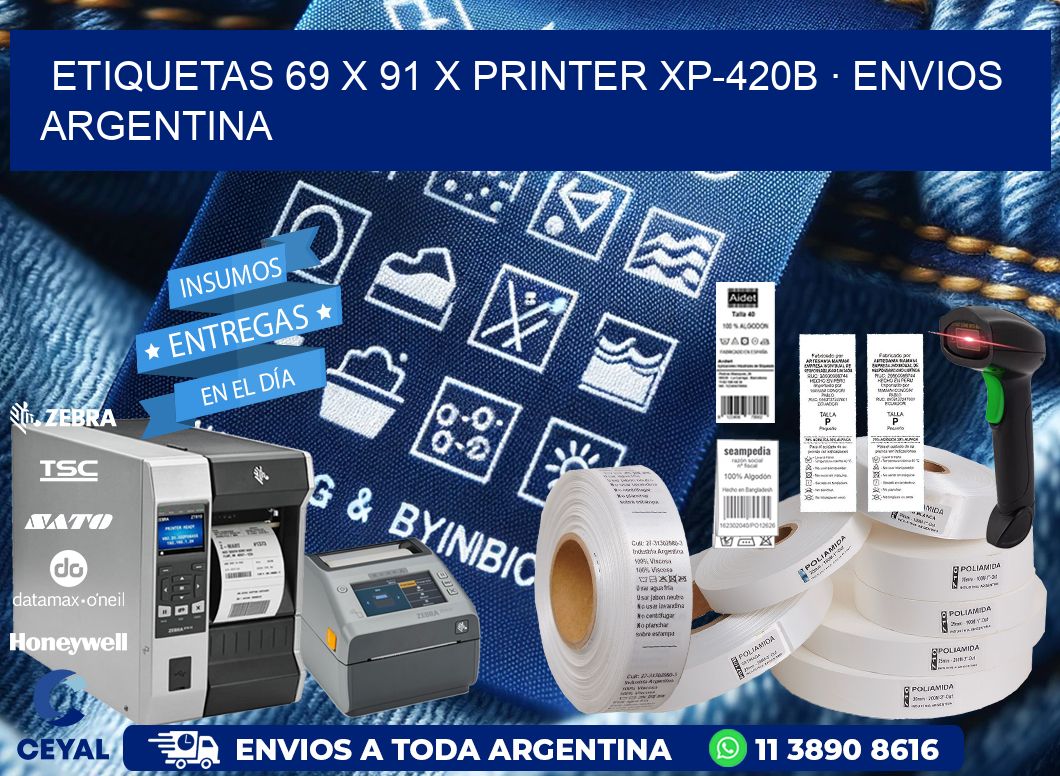 ETIQUETAS 69 x 91 X PRINTER XP-420B · ENVIOS ARGENTINA