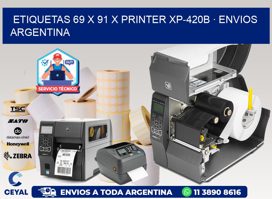 ETIQUETAS 69 x 91 X PRINTER XP-420B · ENVIOS ARGENTINA