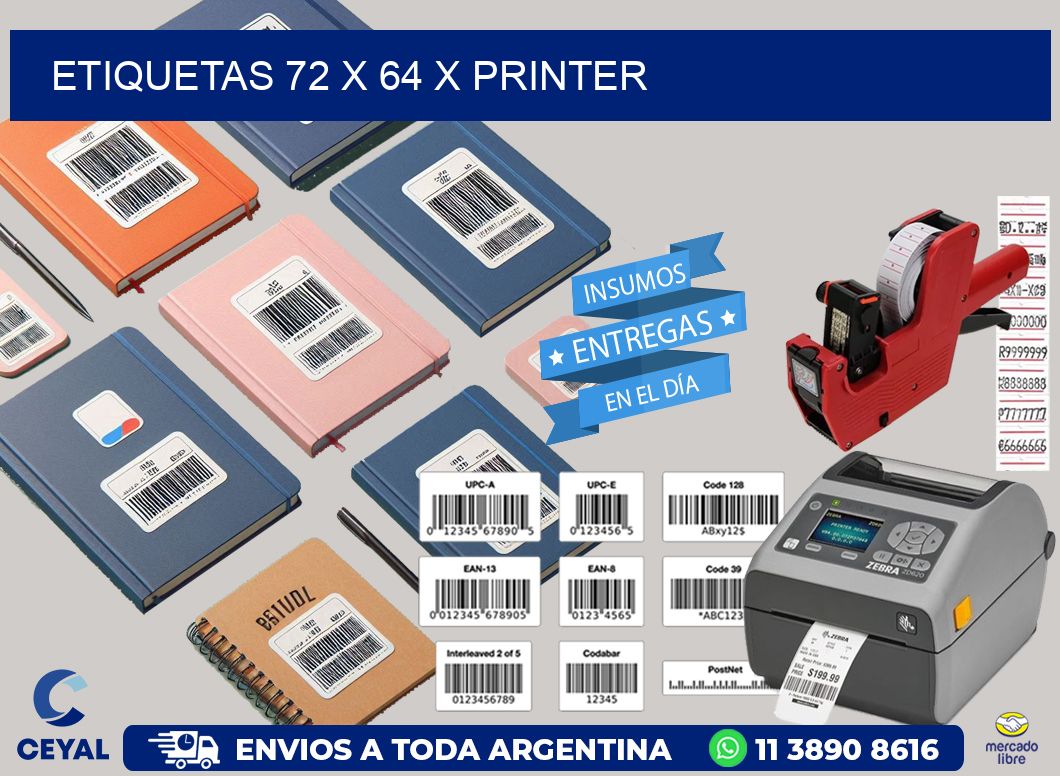 ETIQUETAS 72 x 64 X PRINTER