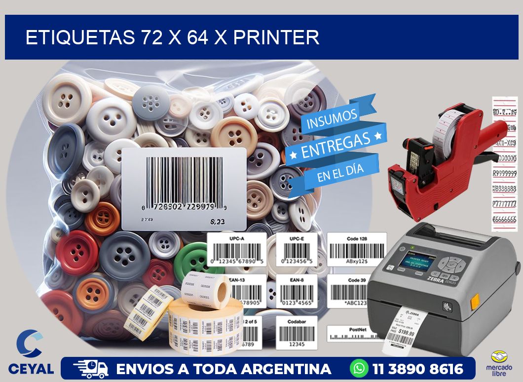 ETIQUETAS 72 x 64 X PRINTER