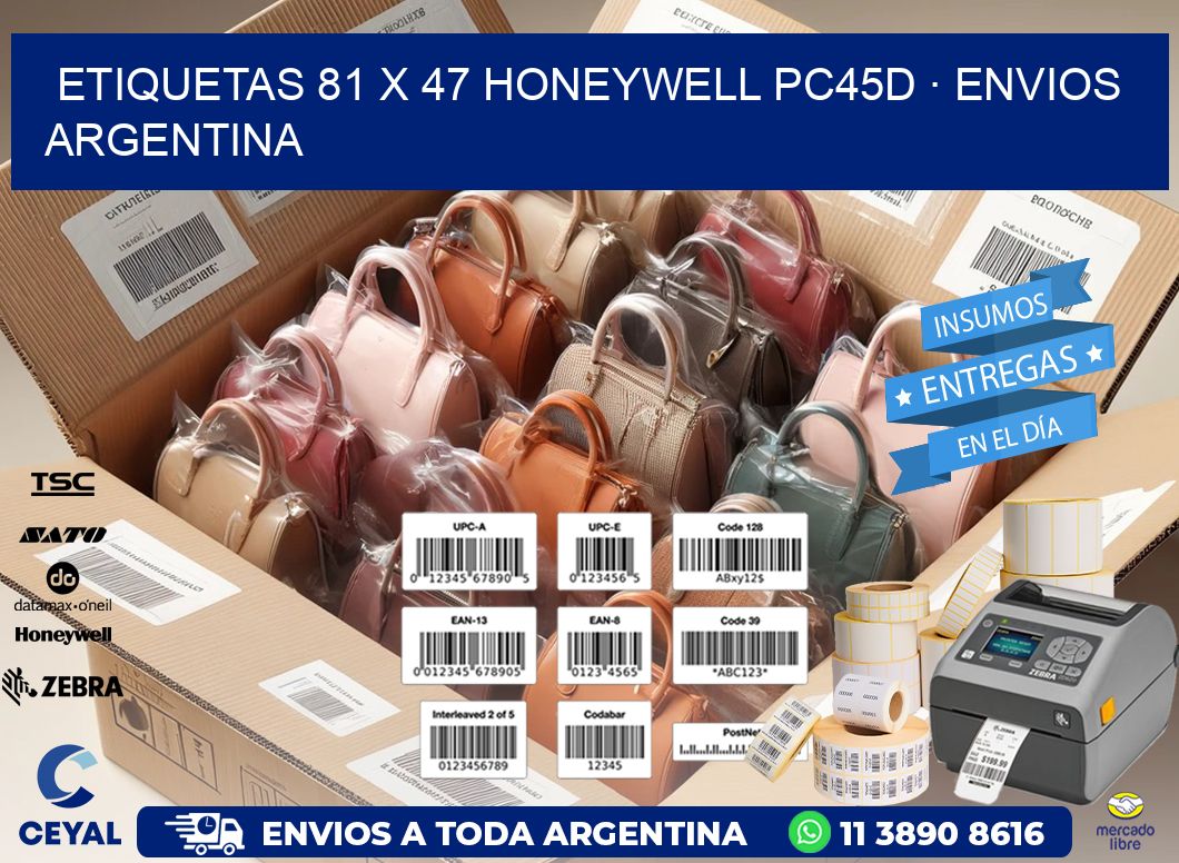 ETIQUETAS 81 x 47 HONEYWELL PC45D · ENVIOS ARGENTINA