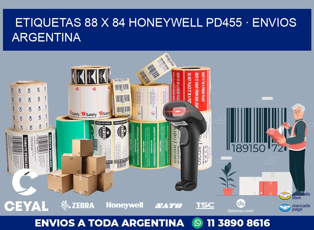 ETIQUETAS 88 x 84 HONEYWELL PD455 · ENVIOS ARGENTINA