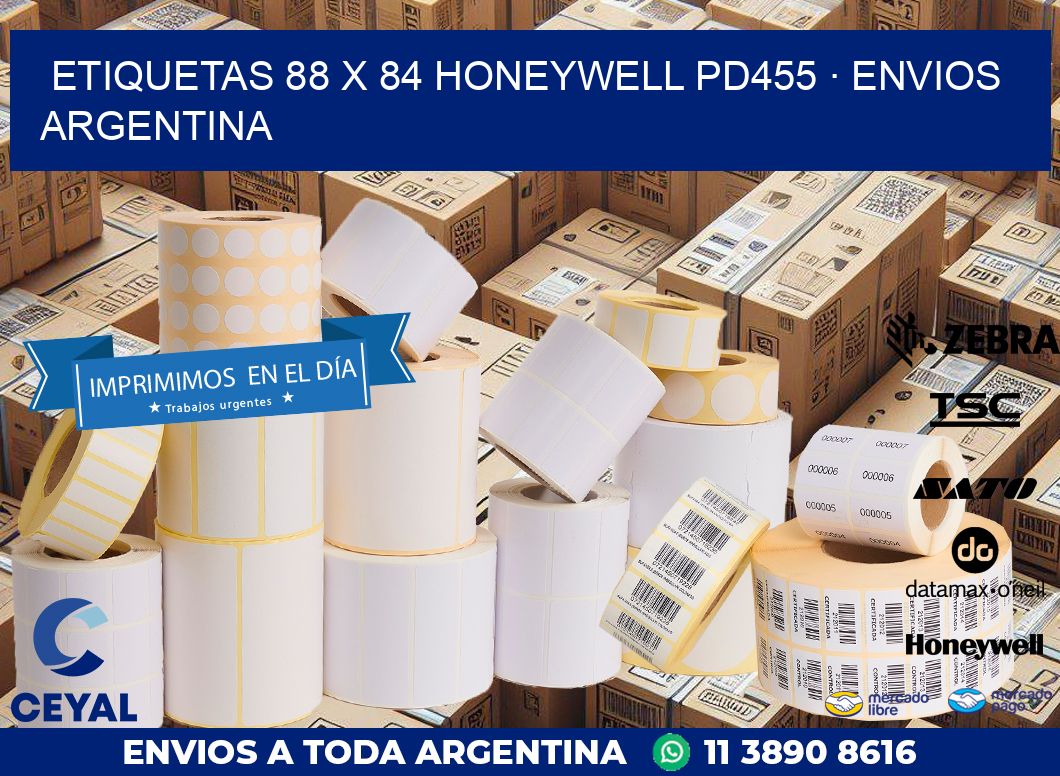 ETIQUETAS 88 x 84 HONEYWELL PD455 · ENVIOS ARGENTINA