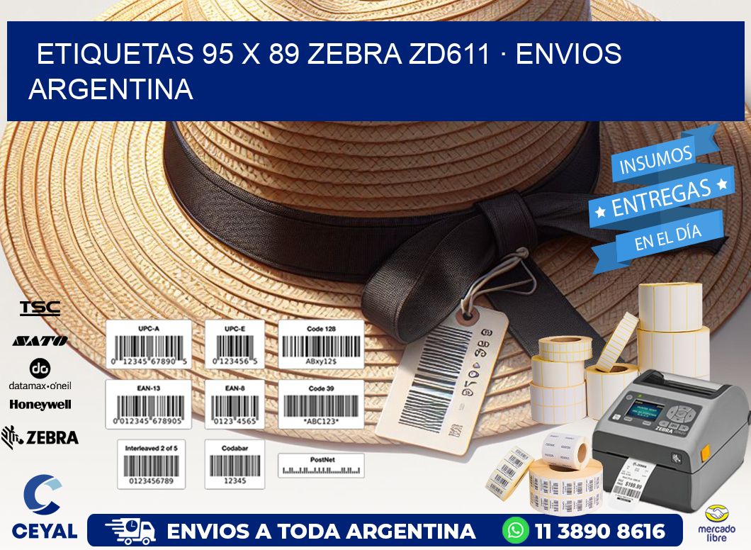 ETIQUETAS 95 x 89 ZEBRA ZD611 · ENVIOS ARGENTINA