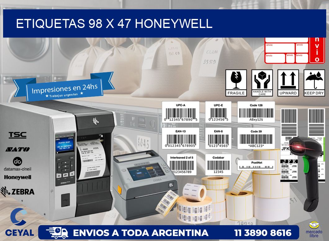 ETIQUETAS 98 x 47 HONEYWELL