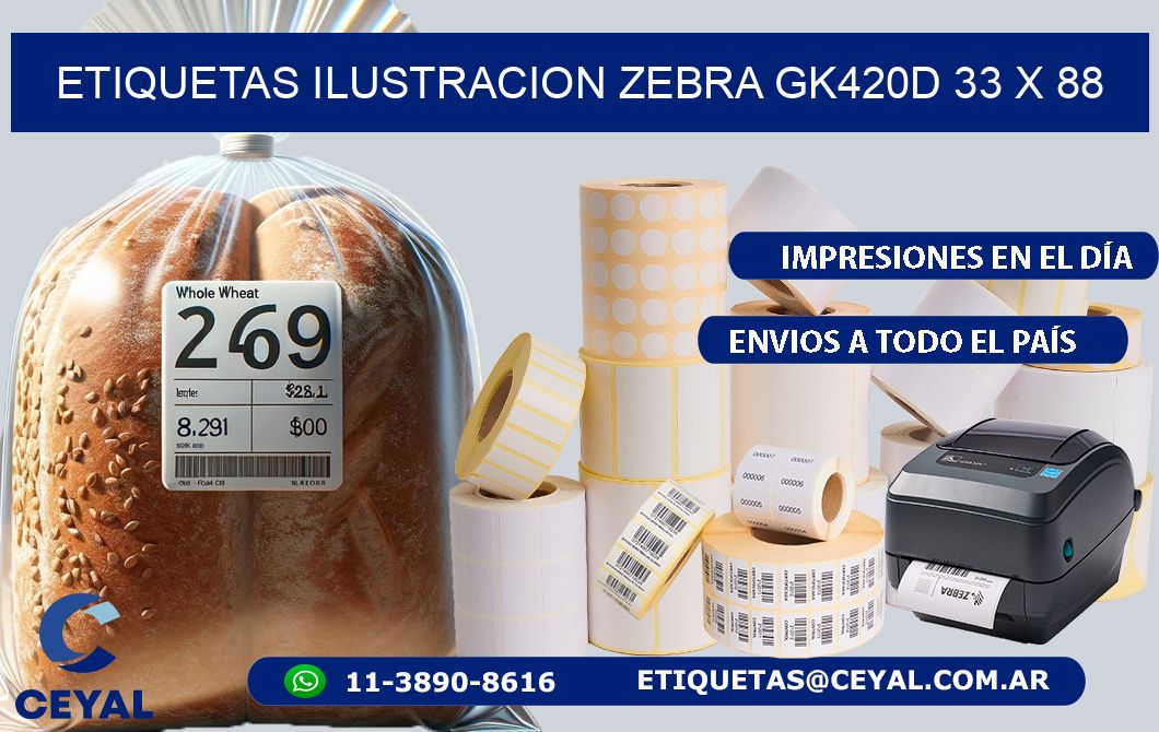ETIQUETAS ILUSTRACION ZEBRA GK420D 33 x 88