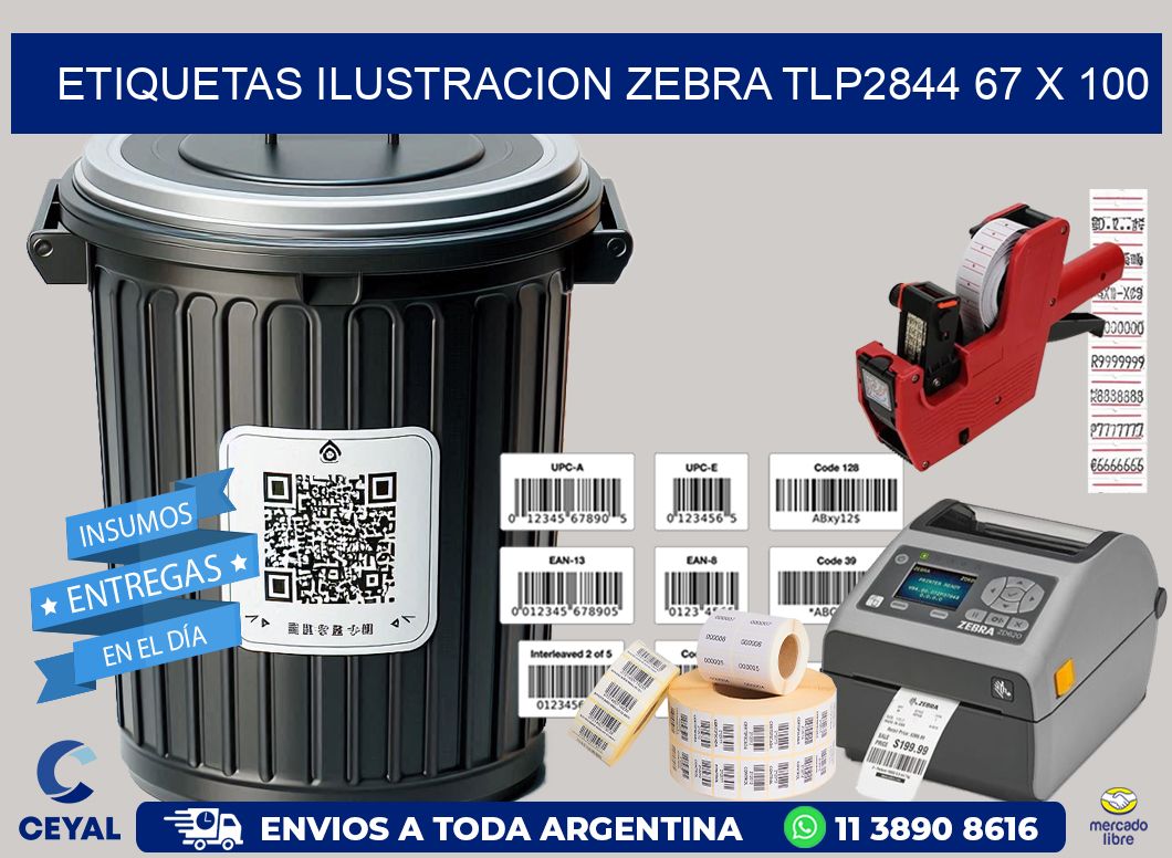 ETIQUETAS ILUSTRACION ZEBRA TLP2844 67 x 100