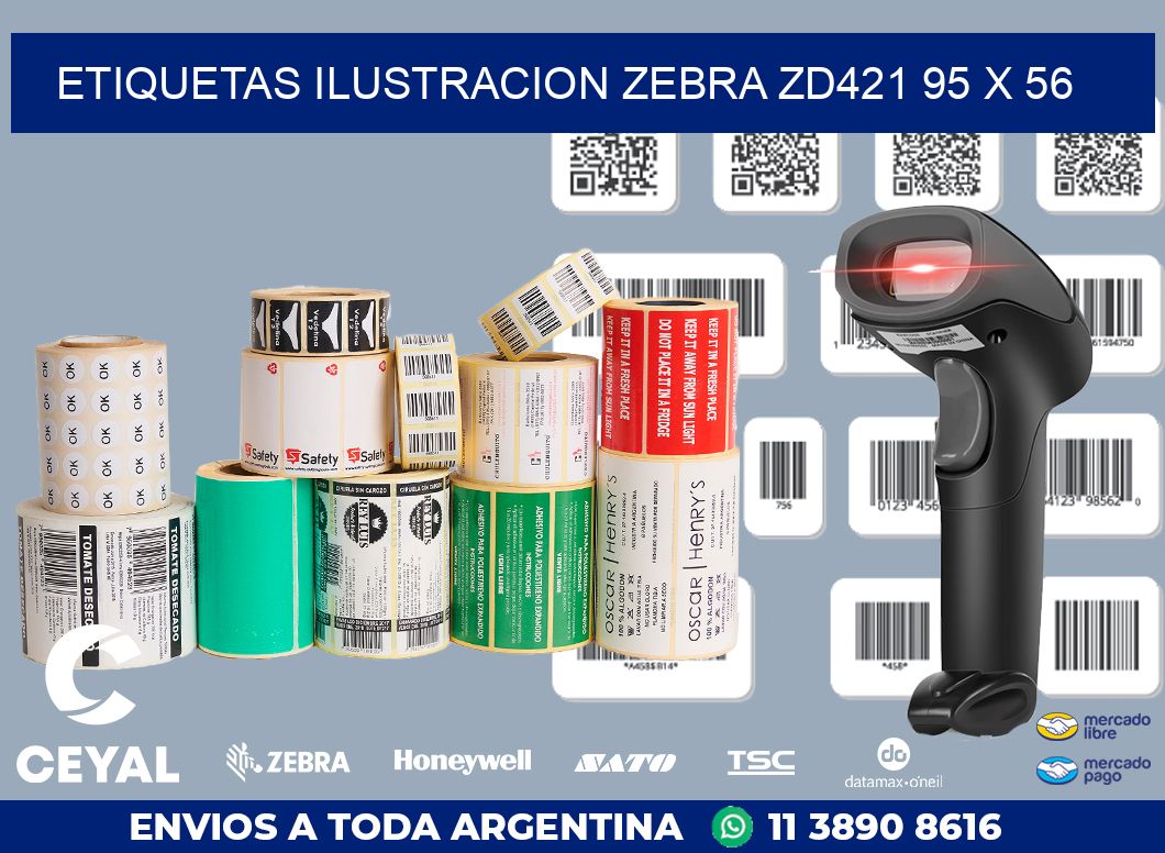 ETIQUETAS ILUSTRACION ZEBRA ZD421 95 x 56