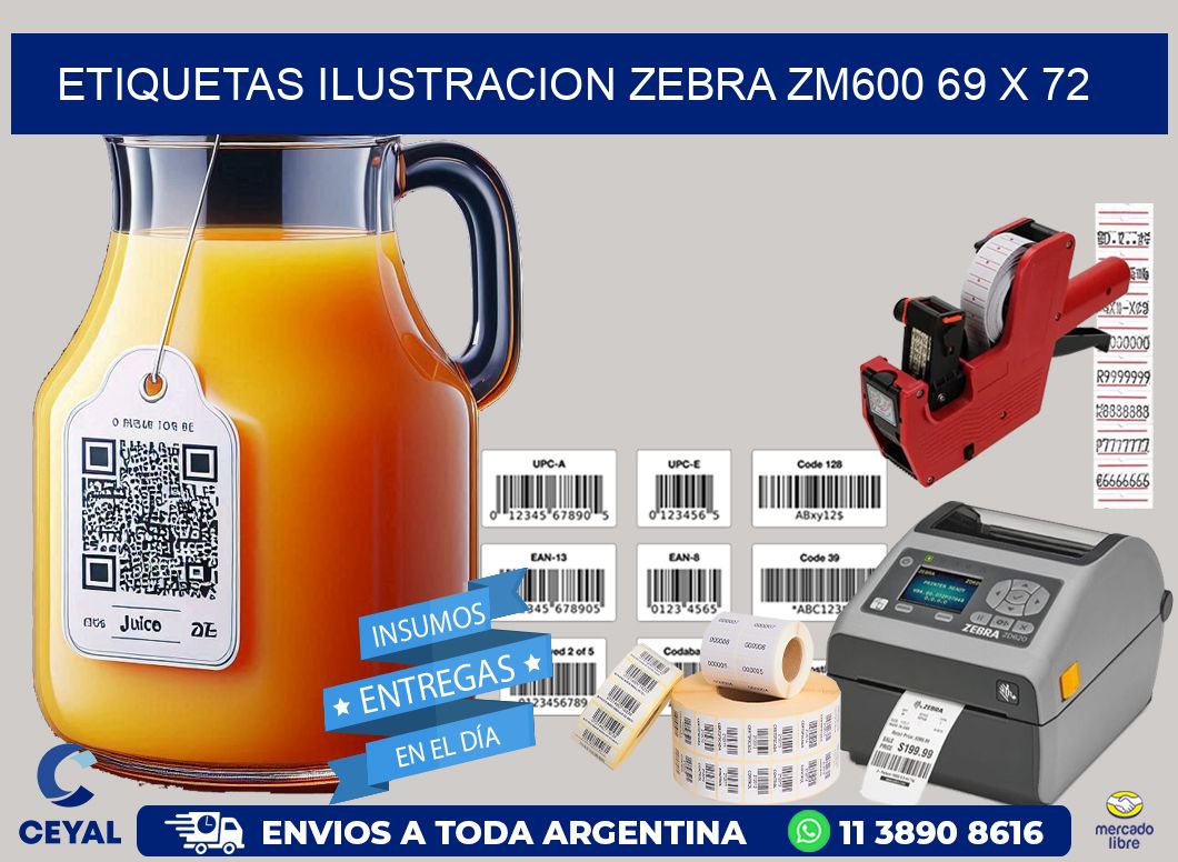 ETIQUETAS ILUSTRACION ZEBRA ZM600 69 x 72