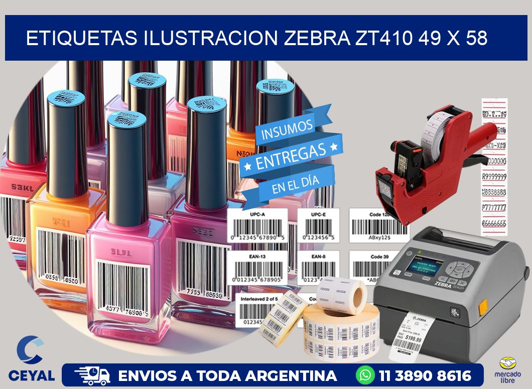 ETIQUETAS ILUSTRACION ZEBRA ZT410 49 x 58