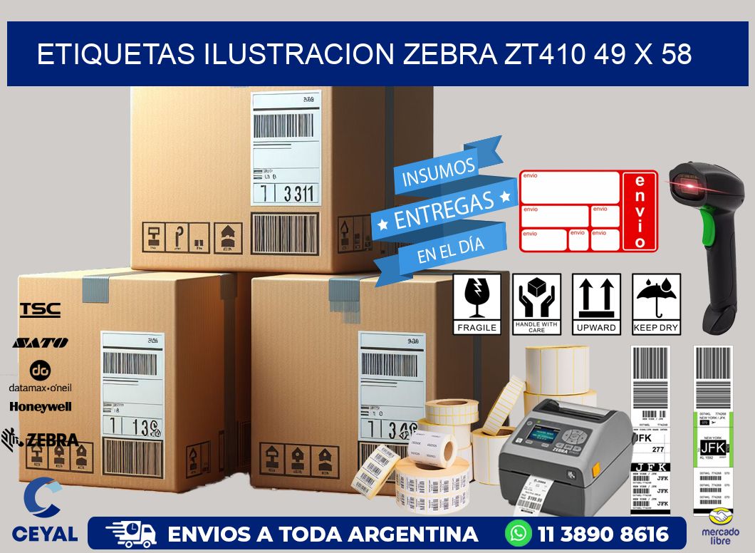 ETIQUETAS ILUSTRACION ZEBRA ZT410 49 x 58