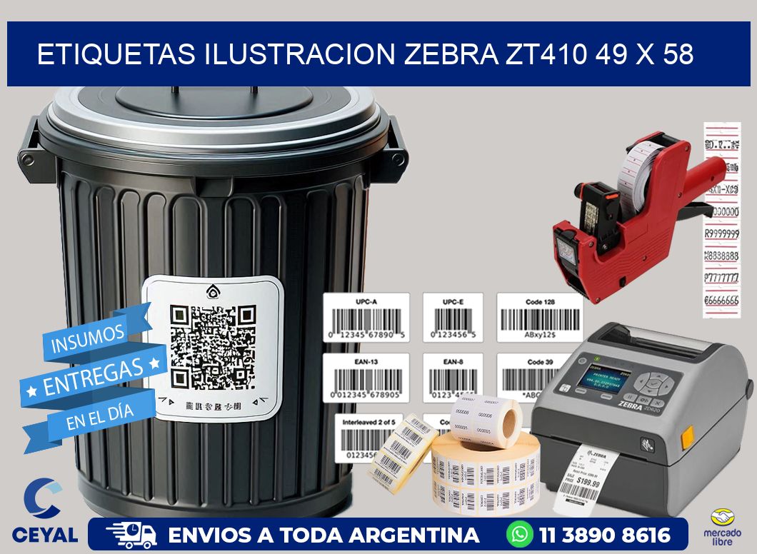 ETIQUETAS ILUSTRACION ZEBRA ZT410 49 x 58