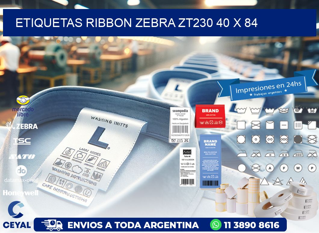 ETIQUETAS RIBBON Zebra ZT230 40 x 84