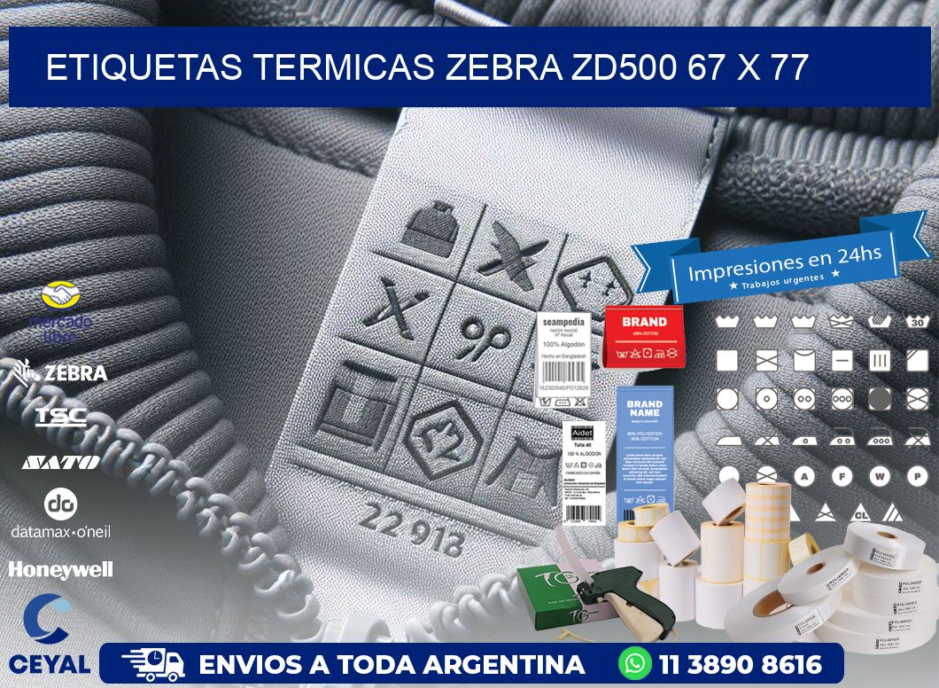 ETIQUETAS TERMICAS ZEBRA ZD500 67 x 77