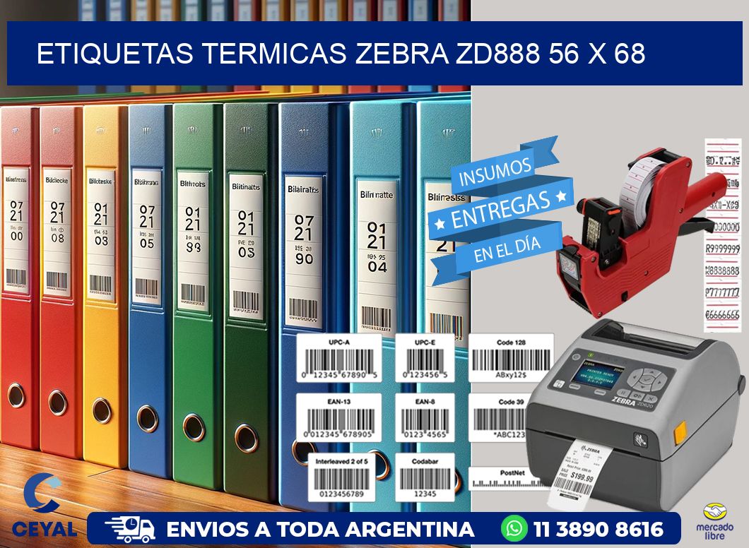 ETIQUETAS TERMICAS ZEBRA ZD888 56 x 68