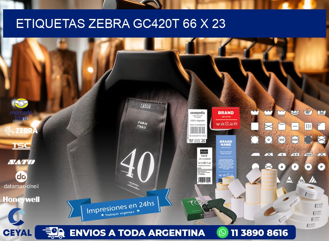 ETIQUETAS Zebra GC420T 66 x 23