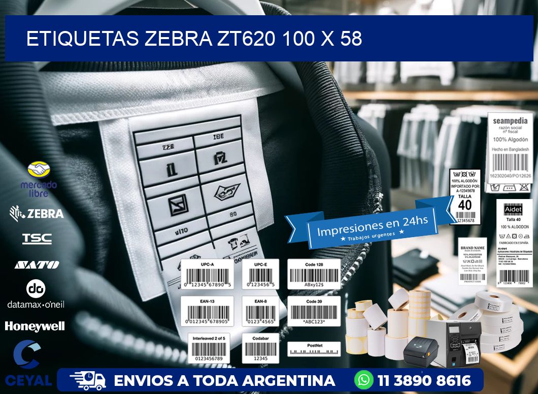 ETIQUETAS Zebra ZT620 100 x 58