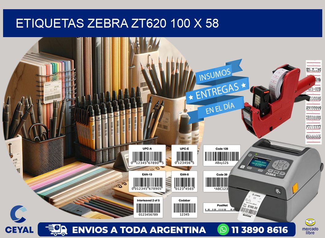 ETIQUETAS Zebra ZT620 100 x 58