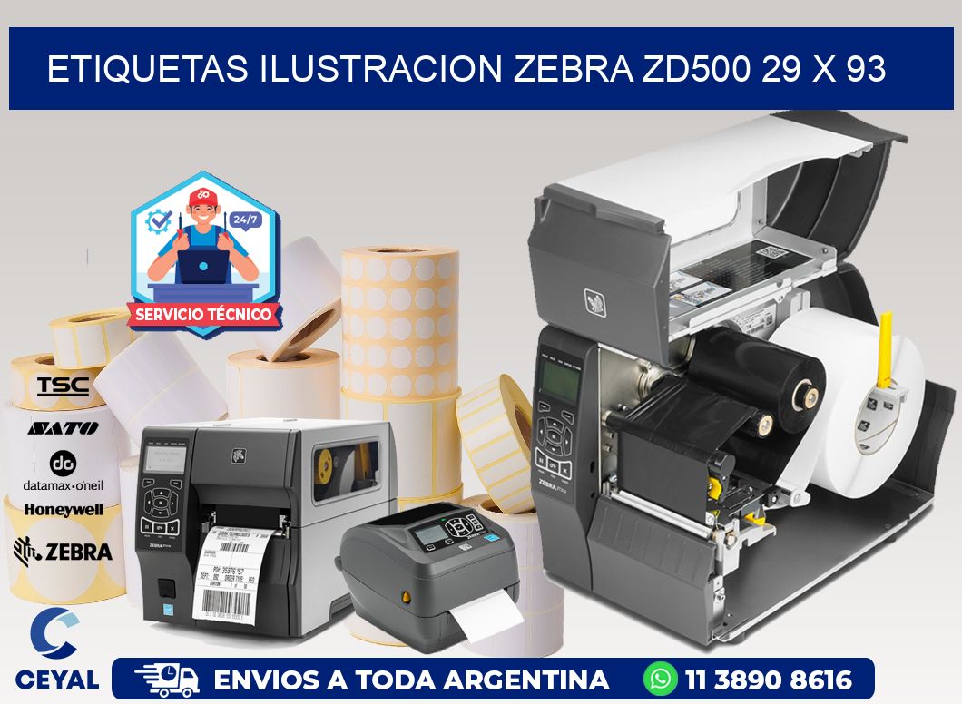 ETIQUETAS ILUSTRACION ZEBRA ZD500 29 x 93