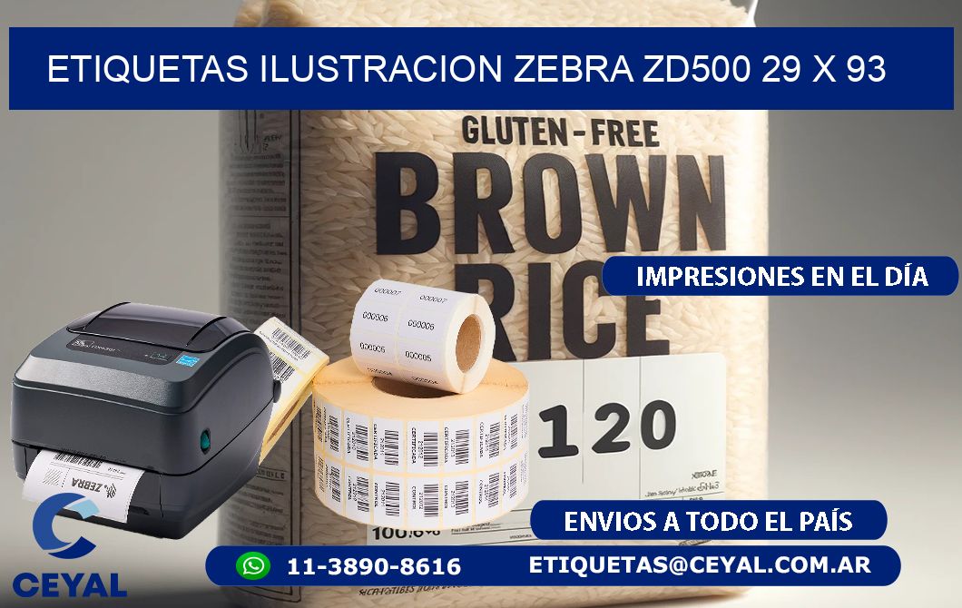 ETIQUETAS ILUSTRACION ZEBRA ZD500 29 x 93