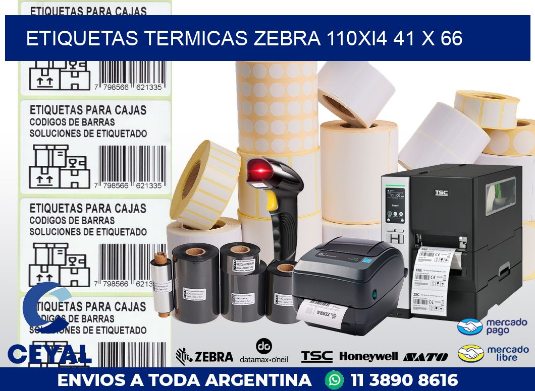 ETIQUETAS TERMICAS ZEBRA 110Xi4 41 x 66