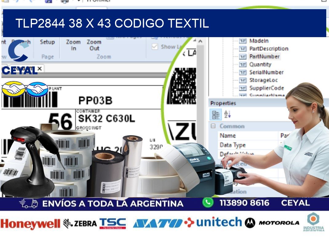 TLP2844 38 x 43 CODIGO TEXTIL