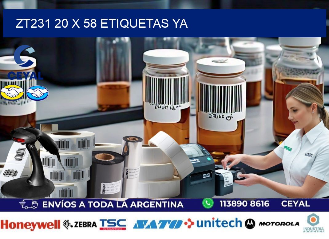 ZT231 20 x 58 ETIQUETAS YA