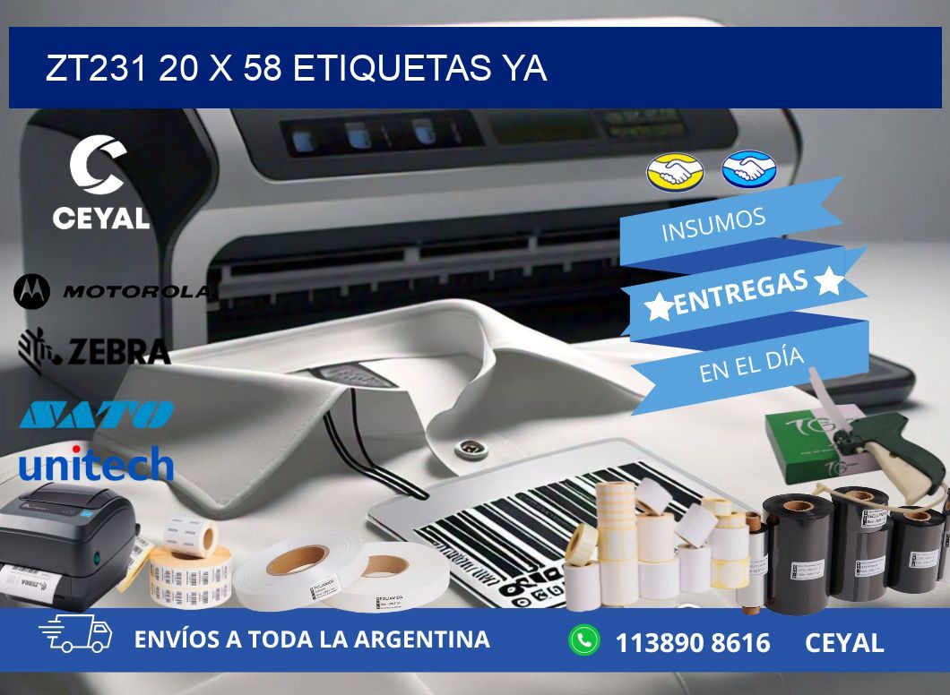 ZT231 20 x 58 ETIQUETAS YA