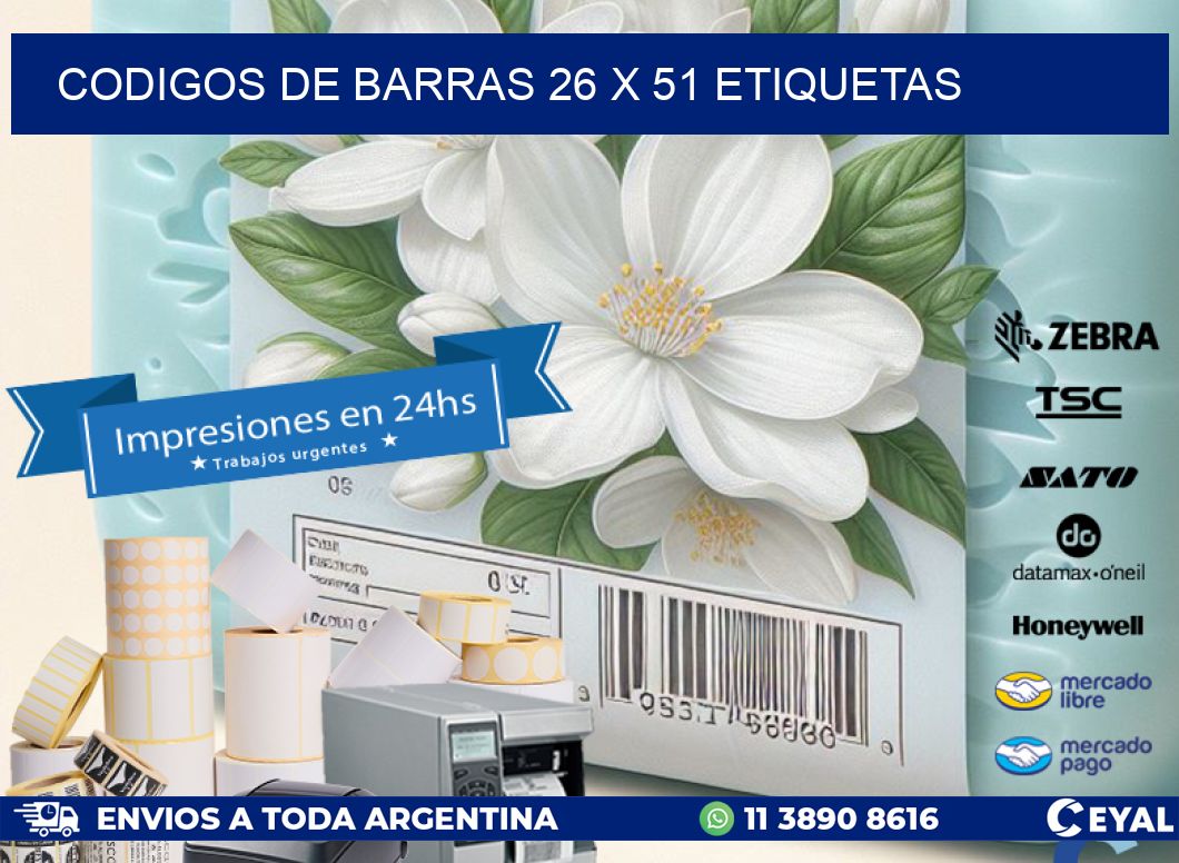 codigos de barras 26 x 51 etiquetas
