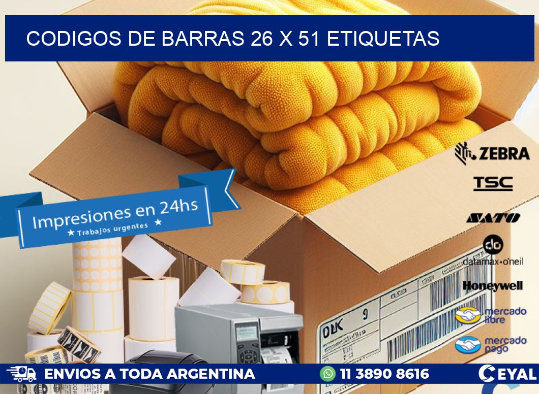 codigos de barras 26 x 51 etiquetas