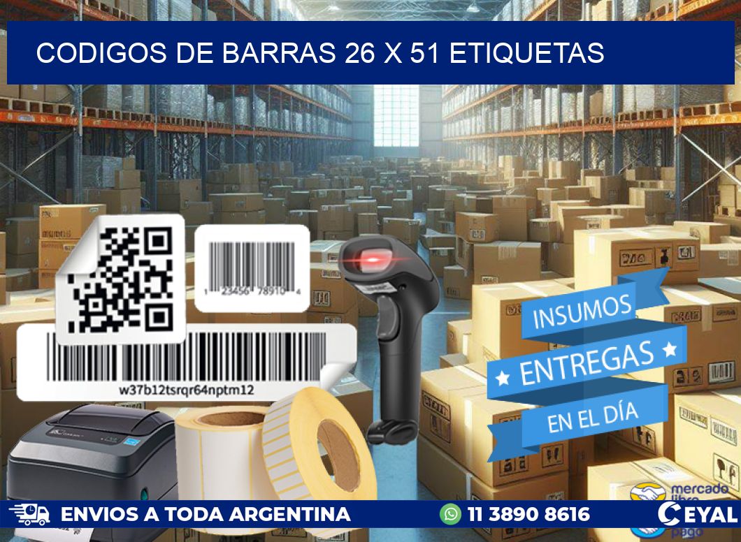 codigos de barras 26 x 51 etiquetas