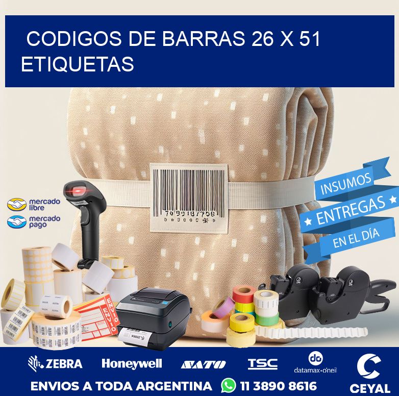 codigos de barras 26 x 51 etiquetas