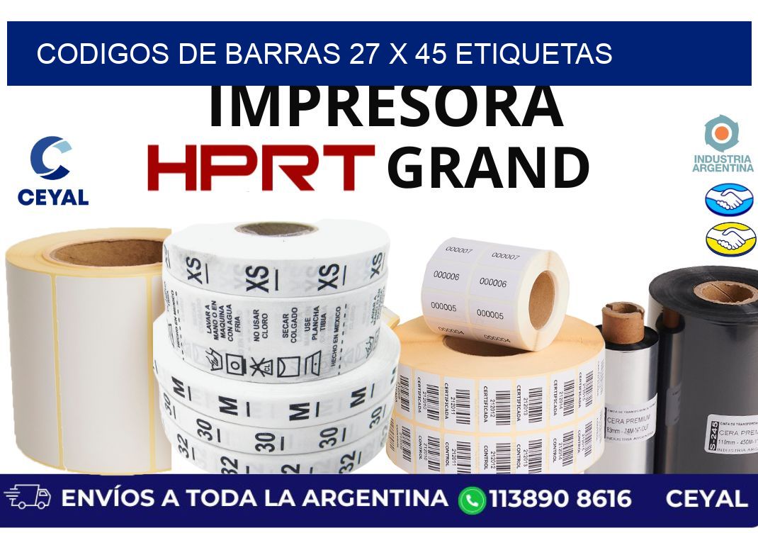 codigos de barras 27 x 45 etiquetas