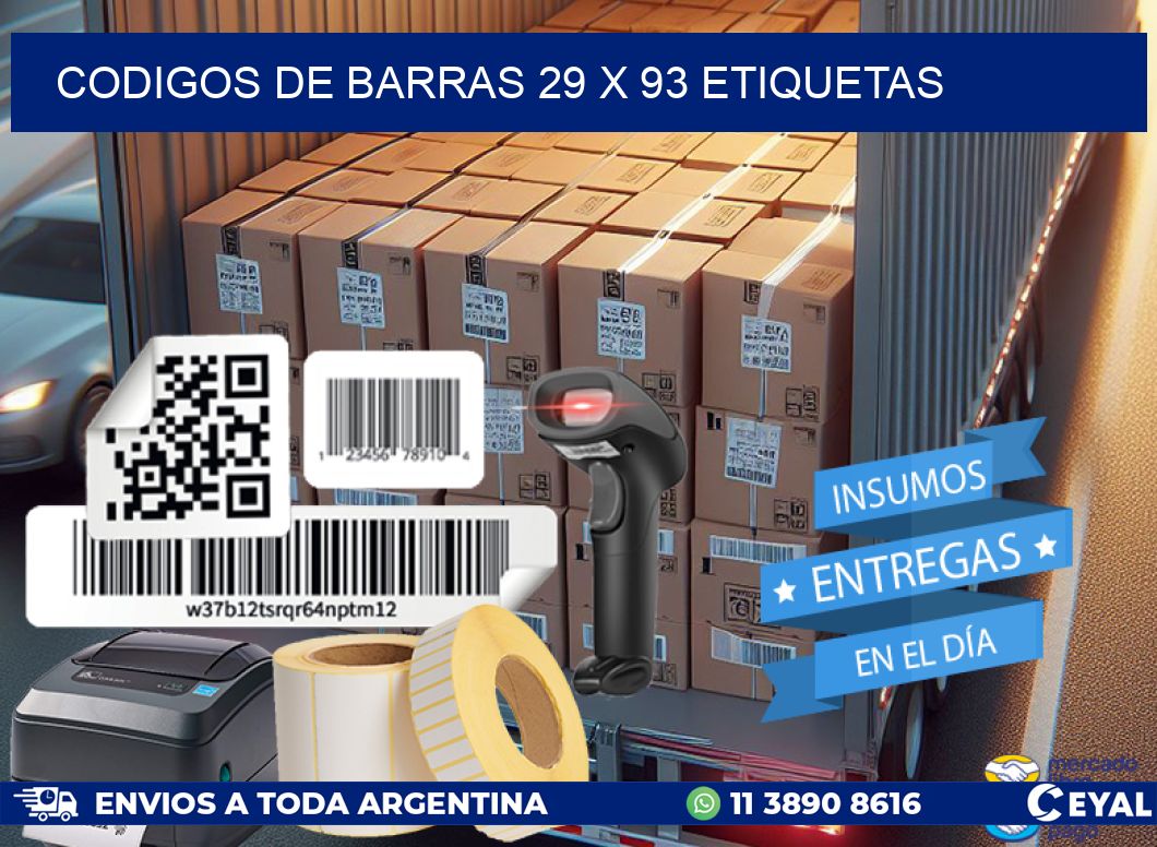 codigos de barras 29 x 93 etiquetas