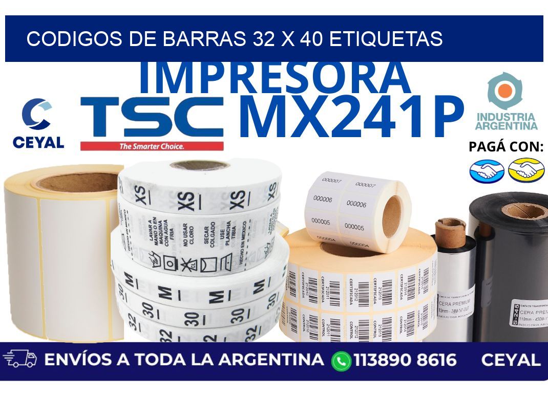 codigos de barras 32 x 40 etiquetas