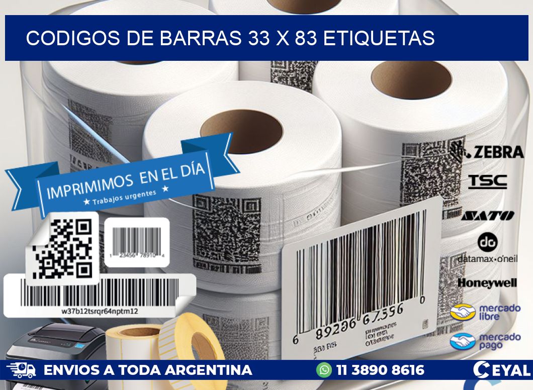 codigos de barras 33 x 83 etiquetas