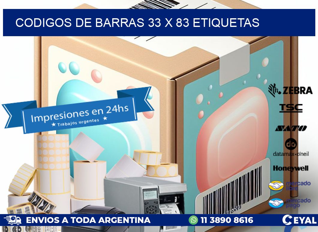 codigos de barras 33 x 83 etiquetas