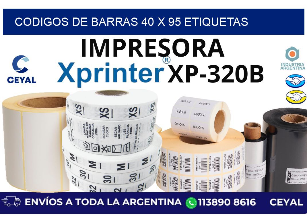 codigos de barras 40 x 95 etiquetas