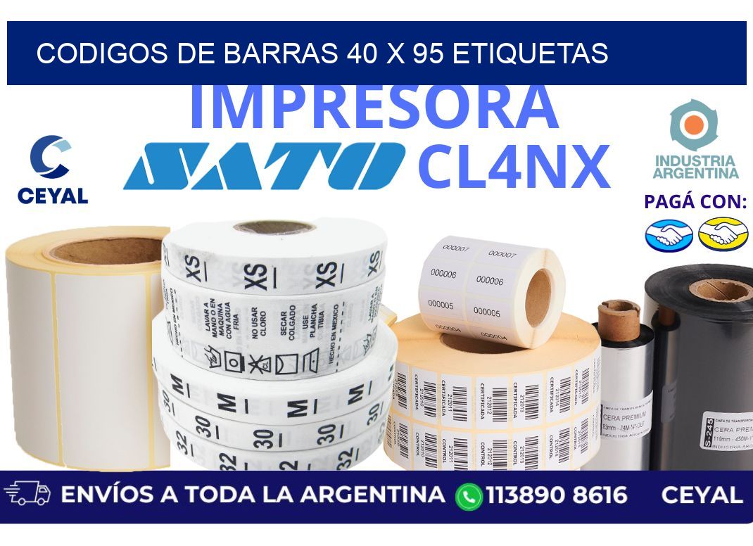 codigos de barras 40 x 95 etiquetas