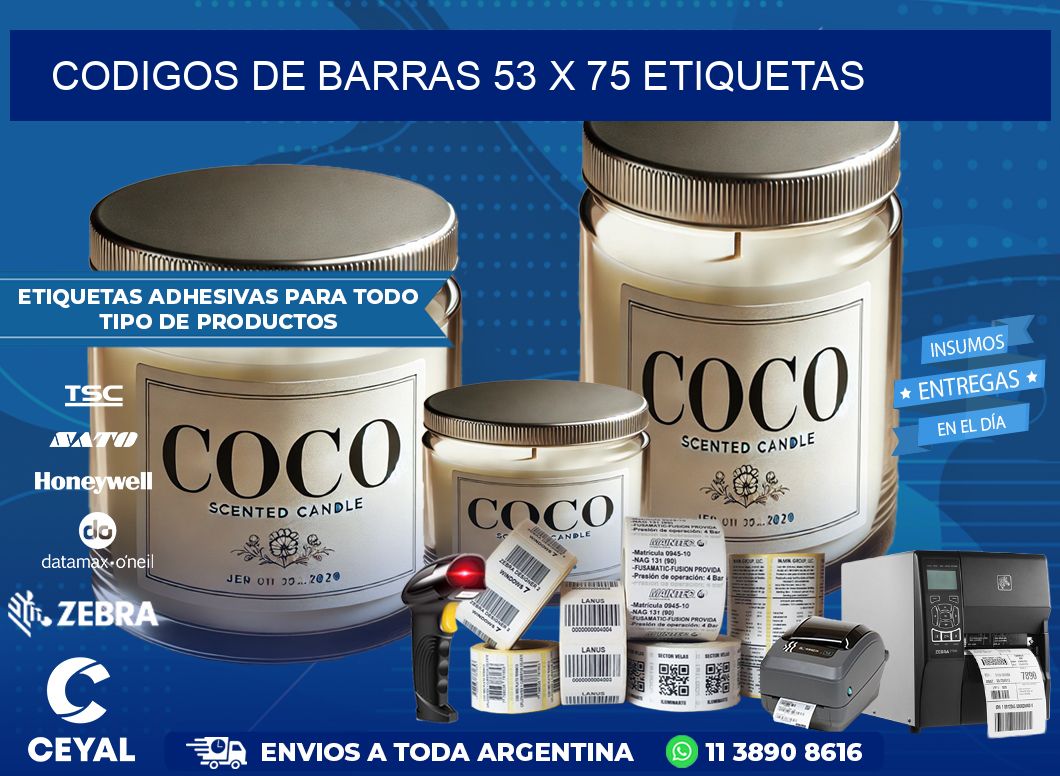 codigos de barras 53 x 75 etiquetas