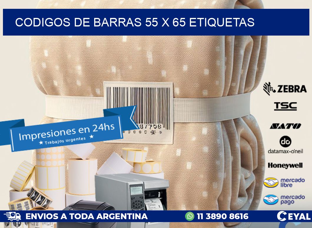 codigos de barras 55 x 65 etiquetas