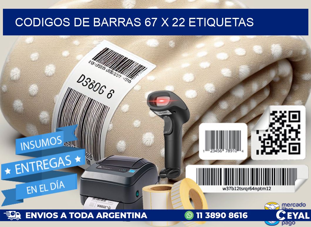codigos de barras 67 x 22 etiquetas