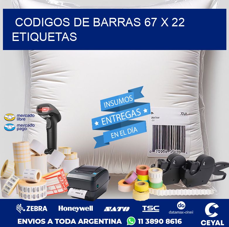 codigos de barras 67 x 22 etiquetas