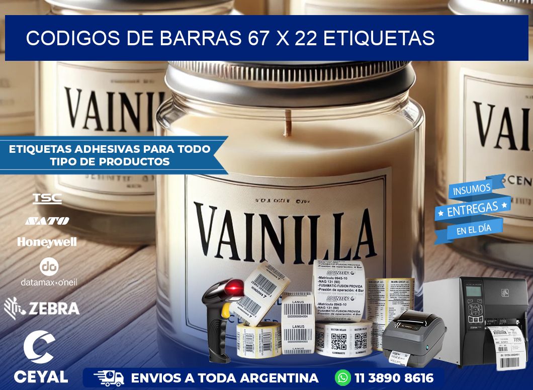 codigos de barras 67 x 22 etiquetas